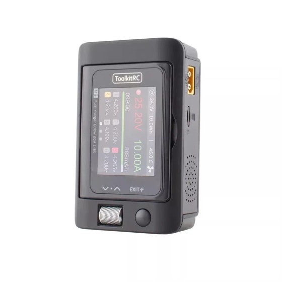 Original ToolkitRC 600W USB Fast Charing Smart Charger Adjustable Screen Angle With Audio Function for 1-8S LiHv LiFe Battery